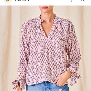 Mabe Long Sleeve Top, Suvi Print Blue